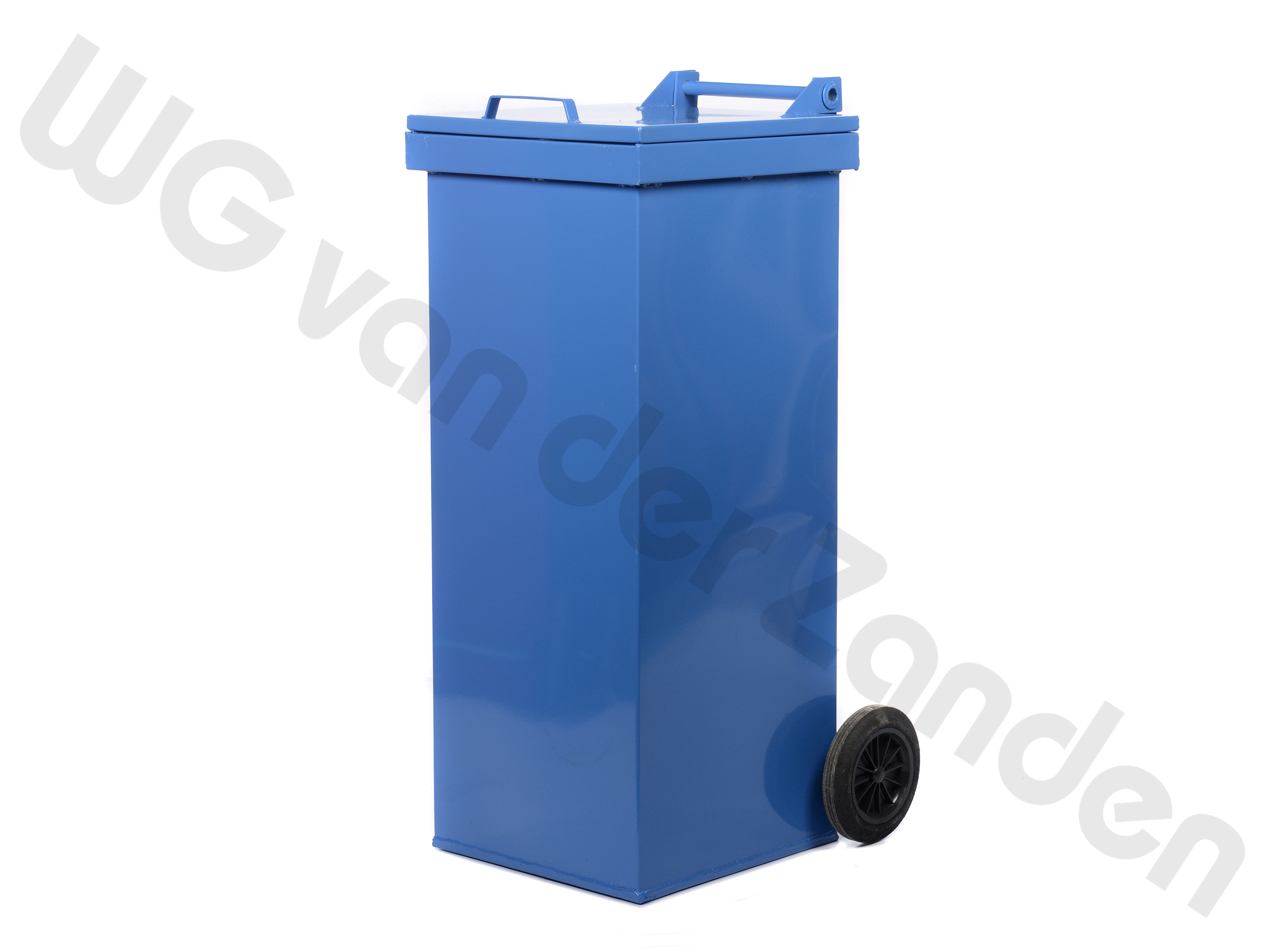 440065 AFVALCONTAINER 120 LTR METAAL M/WIEL BLAUW