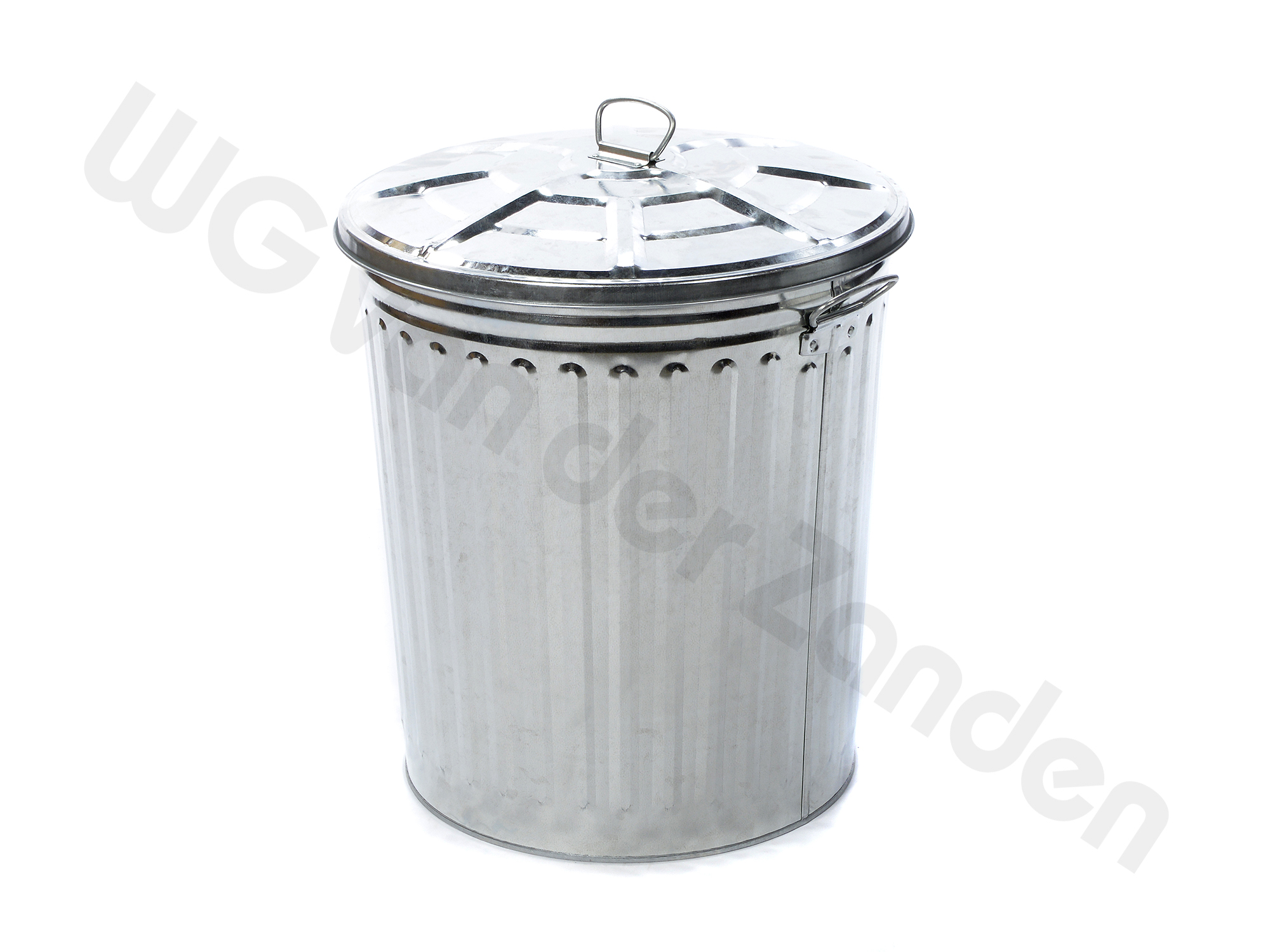 271007 GARBAGE BIN 120 LTR GALVANIZED WITH COVER 47Ø X 81CM