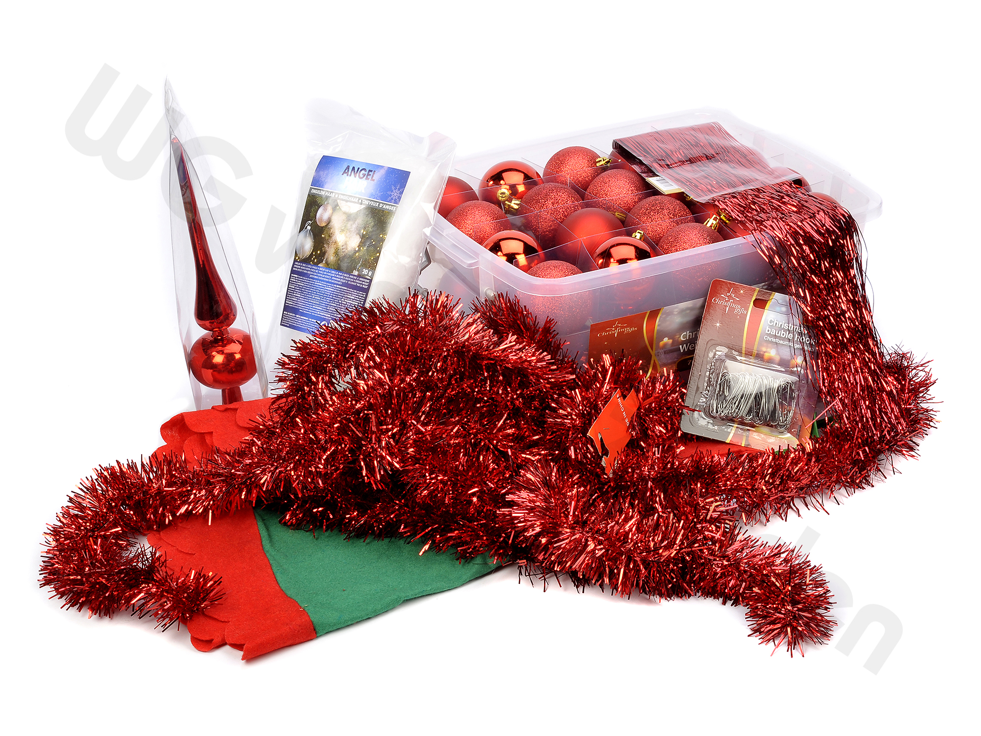 980200R XMAS TREE DECORATION SET FOR TREE RED